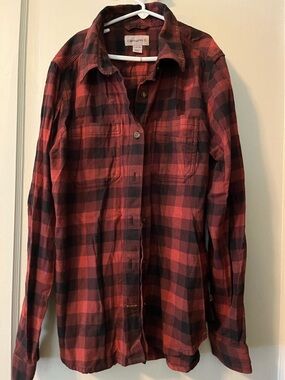 Carhartt Maroon and Black Plaid Workshirt
